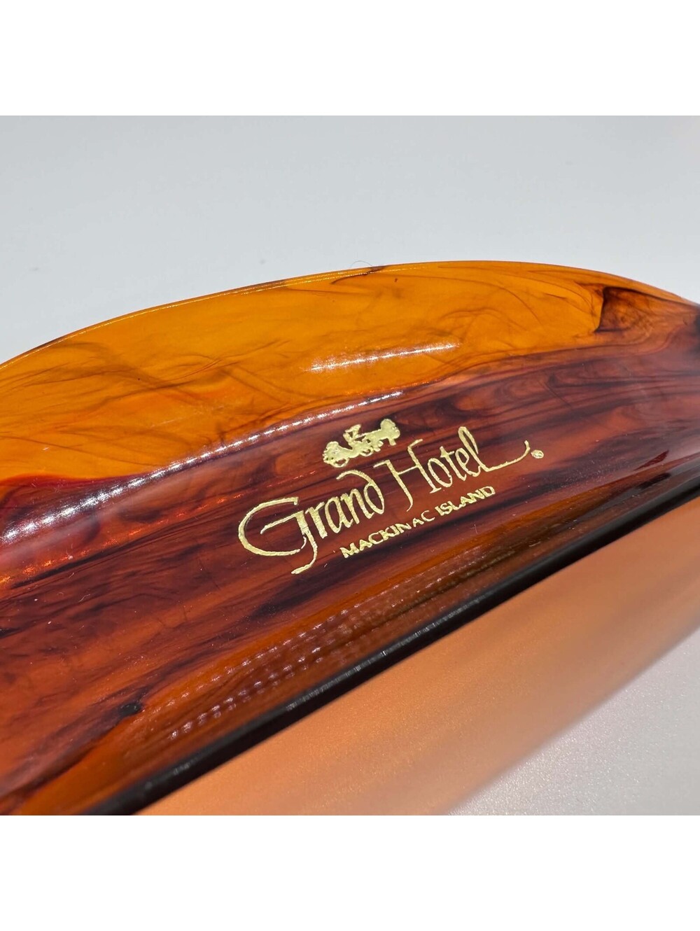 Grand Hotel Mackinac Island Vintage Shoe Horn Souvenir Faux Tortoise Shell EUC